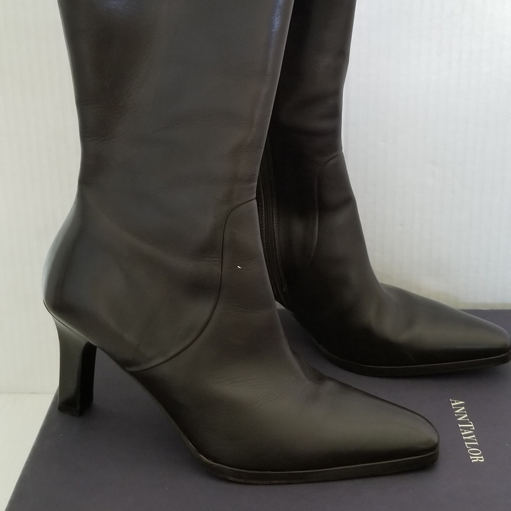 Ann Taylor Skinny Heeled Leather Boots